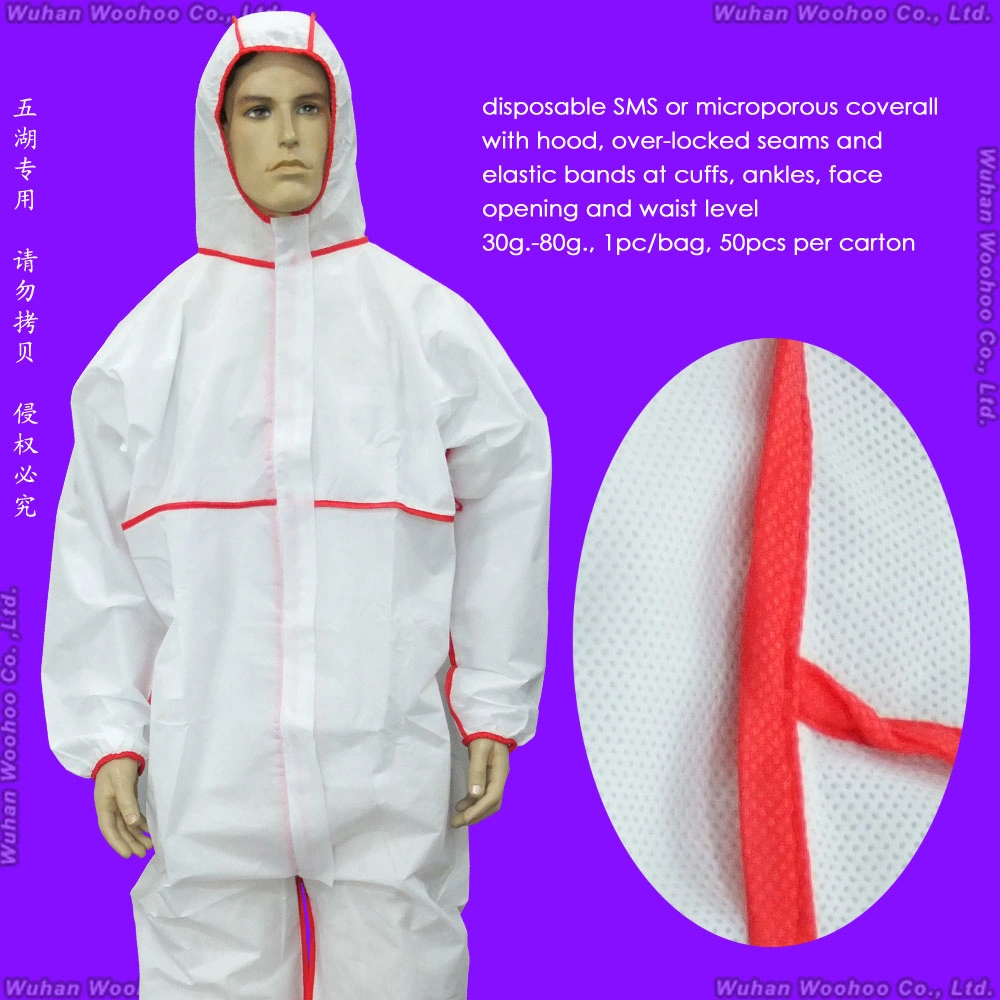 Medical Waterproof/Plastic CPE/Poly/PE/Scrub/Operation/PP/SMS Nonwoven Disposable Protective Isolation Surgical Gown for Doctor/Surgeon/Patient/Visitor/Hospital