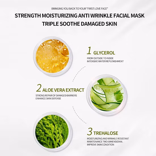 Cosmetici Idratante Sbiancante Viso Maschera facciale in fogli di bellezza Maschera facciale al collagene